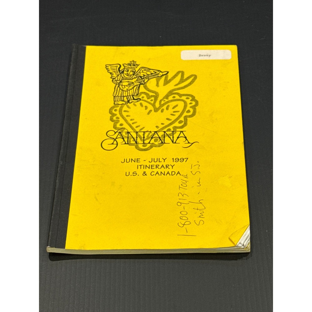 Santana 1997 US Canada Tour Itinerary Book June July Music Memorabilia Rare